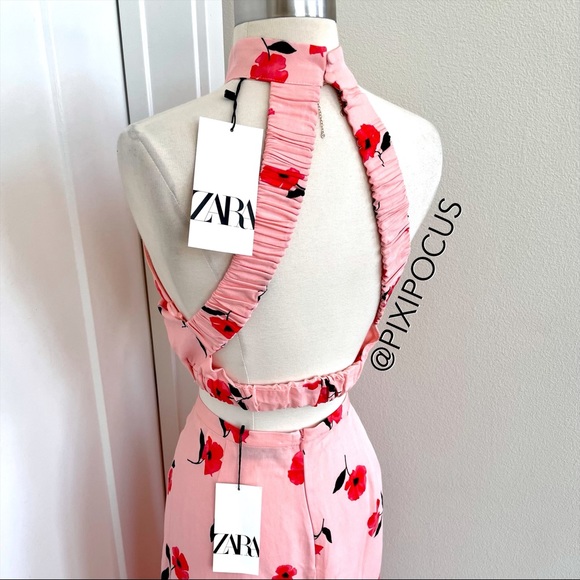 Zara Skirts Zara 2 Piece Linen Skirt Set Pink Poshmark